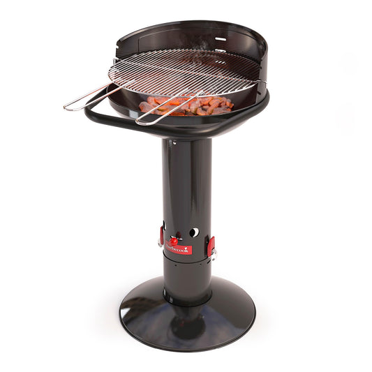 Barbecook Loewy 50 charcoal grill with windscreen, BBQ for 10 people, black, 51.5x56x99cm