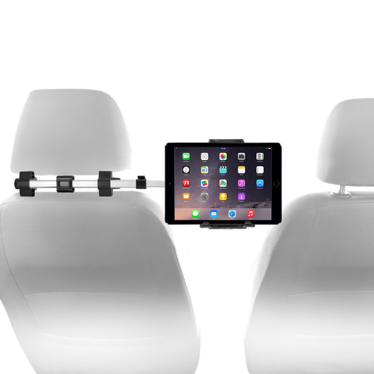 Macally car headrest mount for iPad Pro/Air/Mini, tablets, Nintendo Switch Silver
