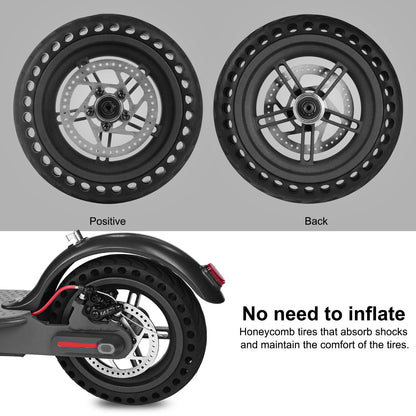 Coolty Xiaomi Scooter M365 solid tire with hub and brake disc, puncture-proof rear wheel compatible with Xiaomi Mijia M365 electric scooters.