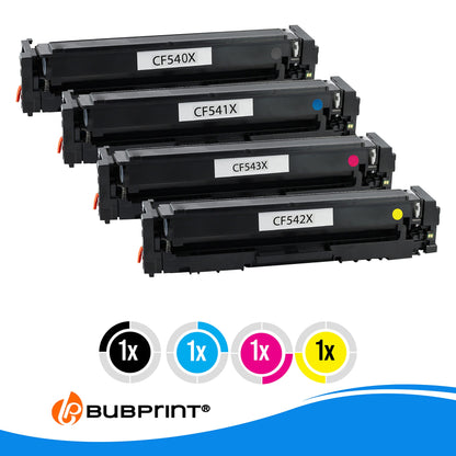 Bubprint 4-Pack toner compatible as replacement for HP 203x 203a HP Color Laserjet Pro MFP M281fdw M254dw M254nw M254dnw M280nw M281fdn M281fw, m281fdw toner