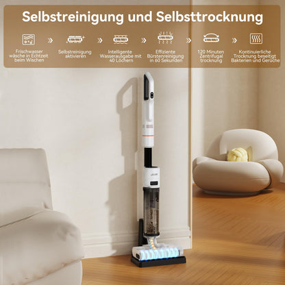 JONR ED20 Pro 4-in-1 Wet Dry Complete Vacuum, 17000 Pa suction power, self-cleaning and automatic drying with one click, Intelligent voice reminder