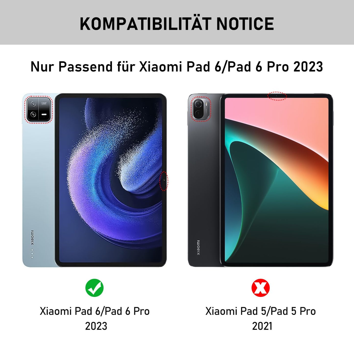 Hofsos case for Xiaomi Pad 6/6 Pro 11 inch 2023, (QWERTZ German) Xiaomi Pad 6 case with keyboard, protective cover with Pencil holder Wireless keyboard for Pad 6/6 Pro, Black