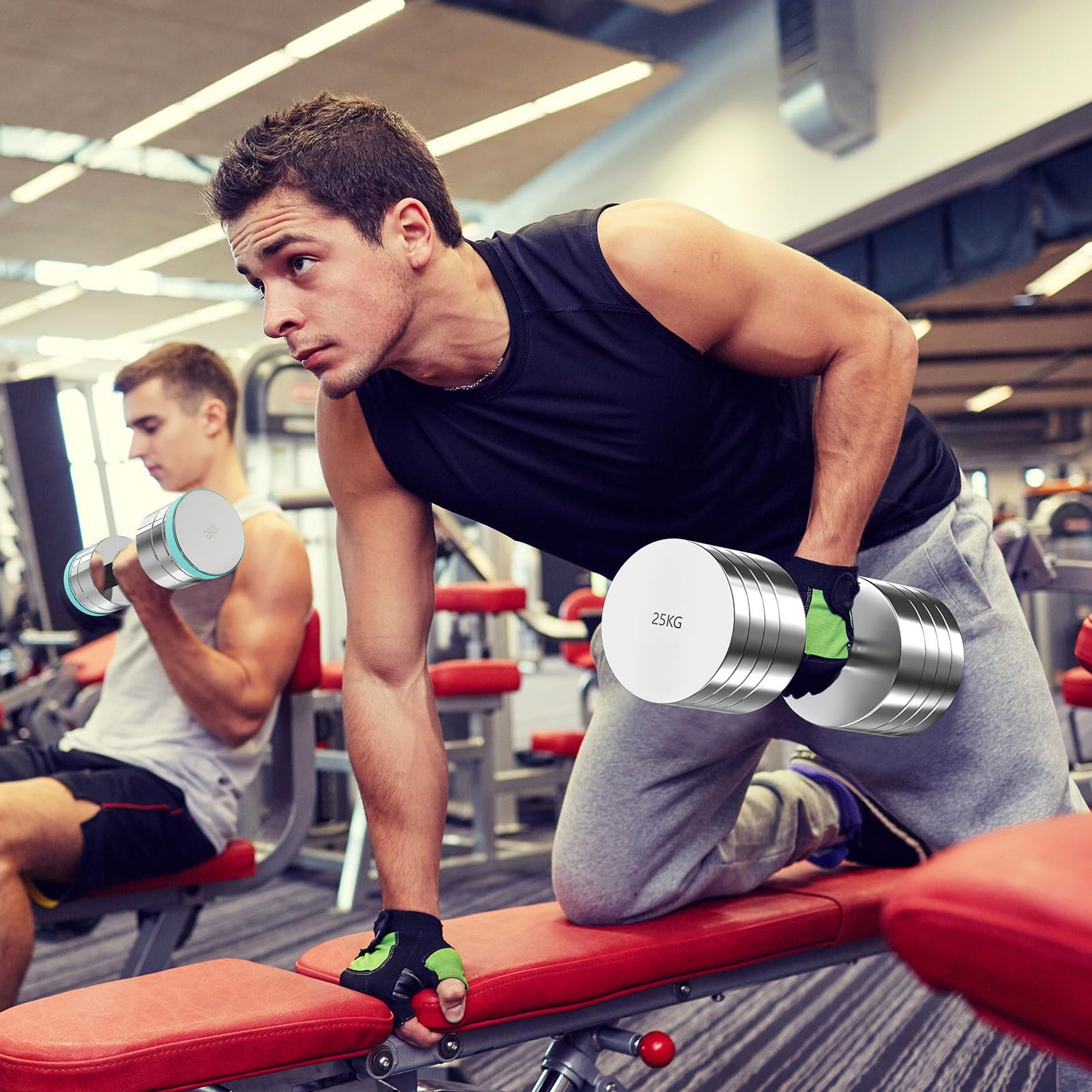 Dripex Dumbbell Set Adjustable Dumbbell 2x15kg, Steel dumbbells included. 2.5kg 5kg 7.5kg 10kg 15kg 25kg 30kg 50kg Fitness Dumbbells 30 KG with Foam Handle for Home.