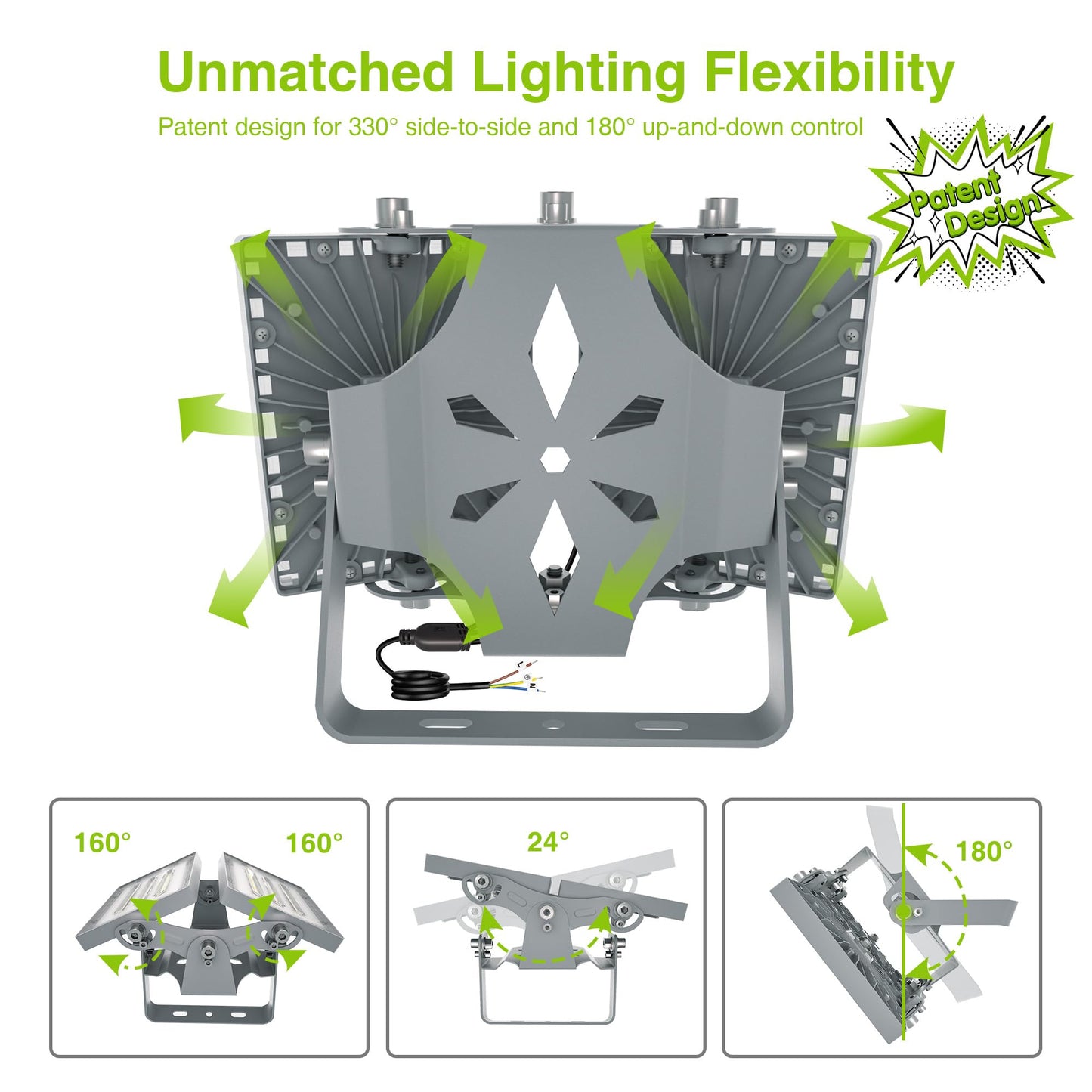 STASUN 100W LED Flood Light Outdoor, 10000LM Super Bright LED Floodlight Outside Spotlight, IP66 Waterproof, 6000K Daylight, 2 Floodlights with Adjustable Head, for Garden, Garage, Hotel, etc.