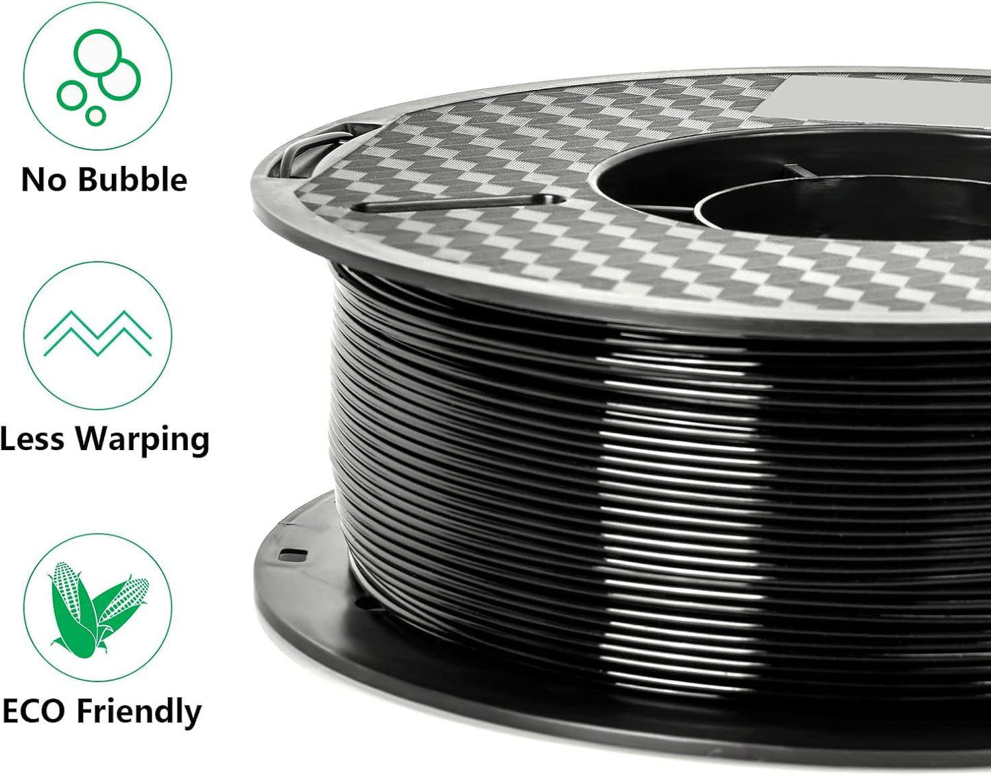 kingroon 3D Printer Filament PLA 3D printer filament, made of polylactic acid, available in black and white.