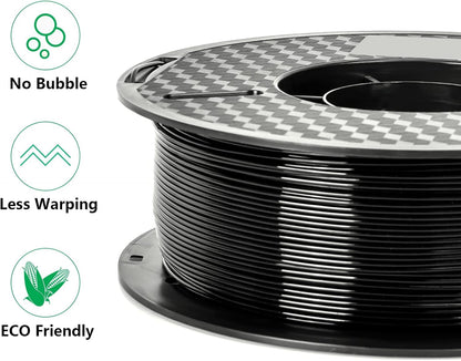 kingroon 3D Printer Filament PLA 3D printer filament, made of polylactic acid, available in black and white.