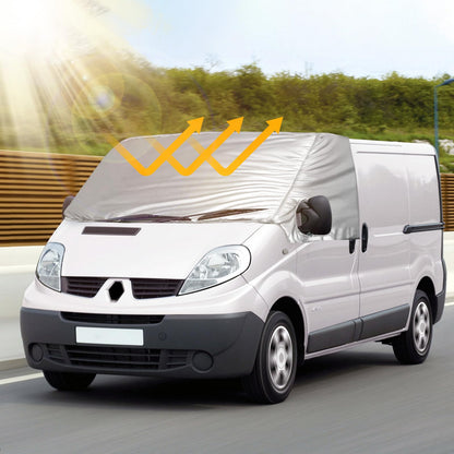Opaltool External Thermo Windshield Cover for Opel Vivaro Renault Trafic N-issan Primastar 2001-2014, Luxury Silver Wrap, Foldable Front Windshield Cover Winter Summer Windshield Frost Protection Cover