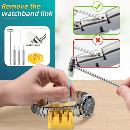 Eventronic Watch Tool Set, Watch Repair Watchmaker Tool Kit, Watch Tools in Nylon Bag, Watch Tool Set for Most Watches, with Large Adjustable Case Opener (88PCS)