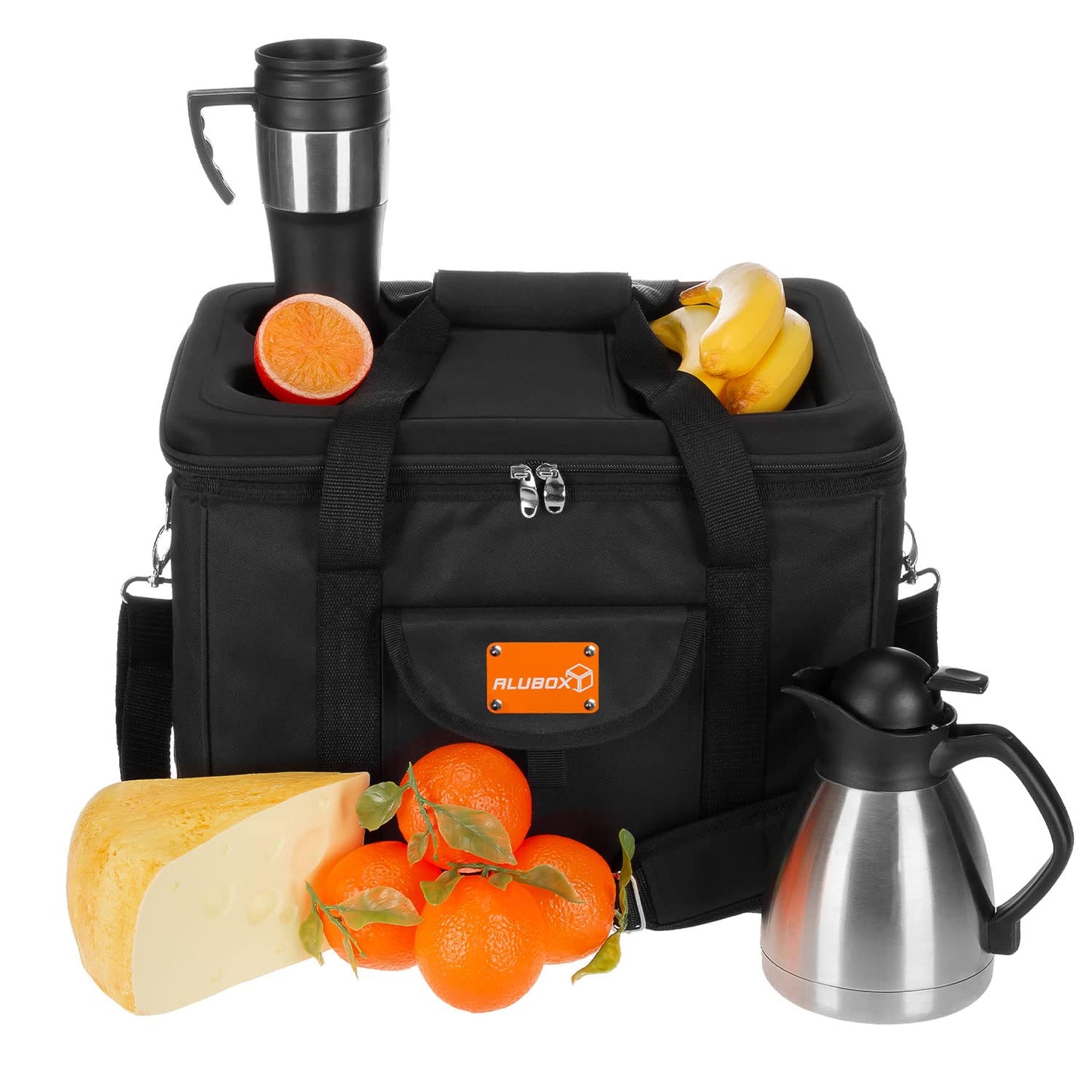 ALUBOX Picnic Cooler XL Black Edition 40 liters Insulated Bag Picnic Bag Polyester black