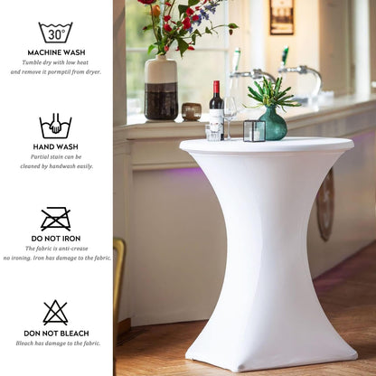 KAYBTNT 3-piece Set Cocktail Table Covers Ø 80 cm, Many Colors, Spandex Stretch Cocktail Table Covers, Reinforcement in the foot area, Elegant Round Tablecloth for Bistro Table Wedding Cocktail Party, Green