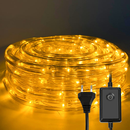 50m LED strip light, 1200 LEDs rope light 8 modes, outdoor LED tube light chain with timer for indoor outdoor garden party Christmas decoration - warm white