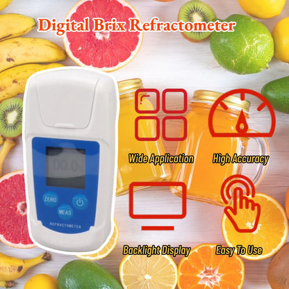 Digital Brix refractometer, Brix tester 0-55% Easy to use, sensitive reaction for juice to measure the sugar content of beverages.