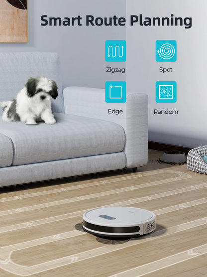 HONITURE G20 Robot Vacuum Cleaner with Mop Function, 4000Pa Suction, Sweep, Suck, and Mop 3 in 1 Robot Vacuum, Ideal for Pet Hair, Carpets, Hard Floors, Voice, Remote Control, White, L
