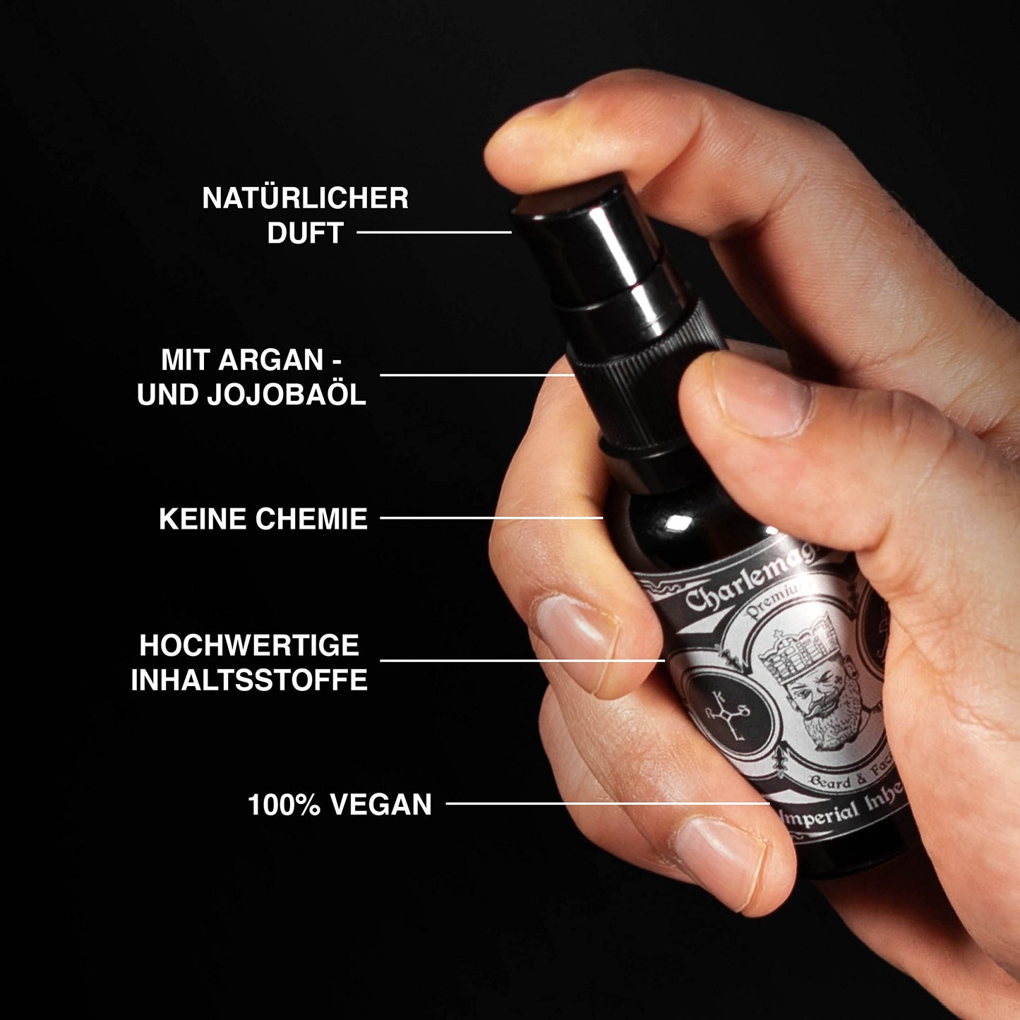 Charlemagne Beard Care Set - Includes beard oil, beard shampoo, beard balm & beard wax - Barber grooming gift for men - Beard care set for men - Beard Growth Kit