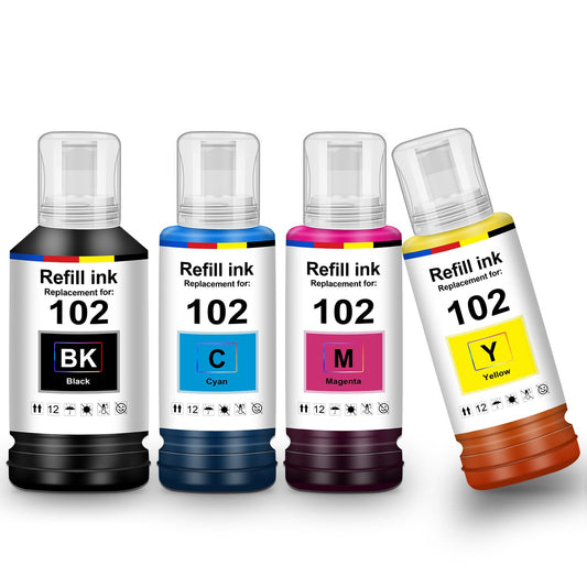 UniPlus Ink E102 ET-2850 ET-4850 ET-3850 ET-2856 ET-2750 Printer Cartridges Compatible with Epson E102 Multipack Refill Compatible with Epson Ecotank ET-4856 ET-15000 ET-4700 ET-3750 ET-4750 ET-4500 2756.
