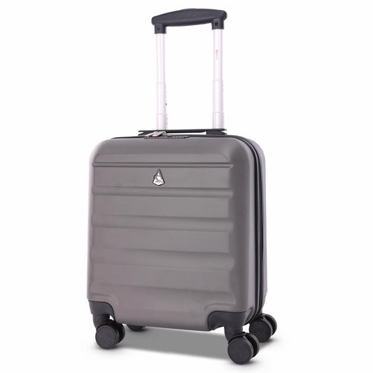 Aerolite 45x36x20cm easyJet Maximum Carry On ABS Lightweight Hard Shell Cabin Trolley Underseat Trolley Boarding Luggage 45x36x20 with 4 Wheels and TSA-Approved Lock (Charcoal Grey)