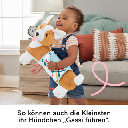 Fisher-Price Baby tummy time toy, 3-in-1 Puppy Play Pillow with BPA-free teether, rattle, and mirror toy.