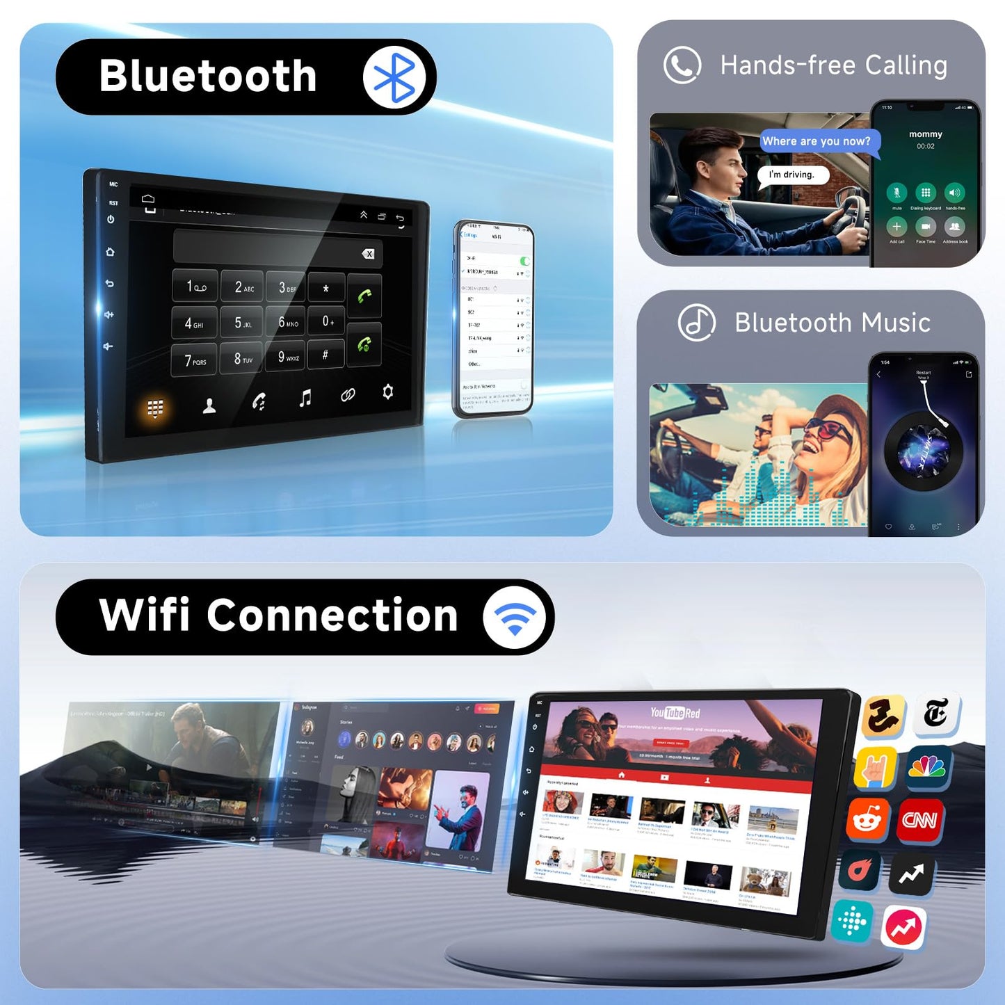 10.1-inch Carplay radio for Citroen C1/Toyota Aygo/Peugeot 107, Podofo touchscreen Android 2G+64G with Wireless Carplay Android Auto, Bluetooth/GPS/WiFi/FM/RDS/HiFi/USB/steering wheel control