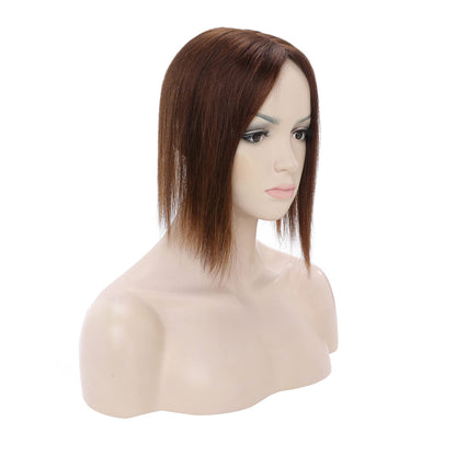 Silk-co hairpieces real hair clip-in extensions real hair toupee hair extension toupee hair extensions for women 7A human hair 30cm-38g 04# medium brown