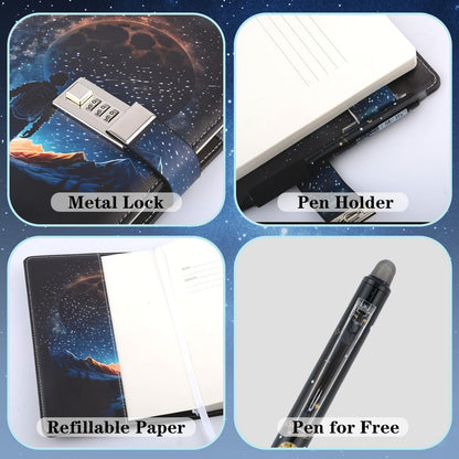 Boys Diary Journal with Lock, Kids Notebook, Back to School Birthday Gifts for Boys 8-15 Years, Diaries with Code for Teens Adults Girls.