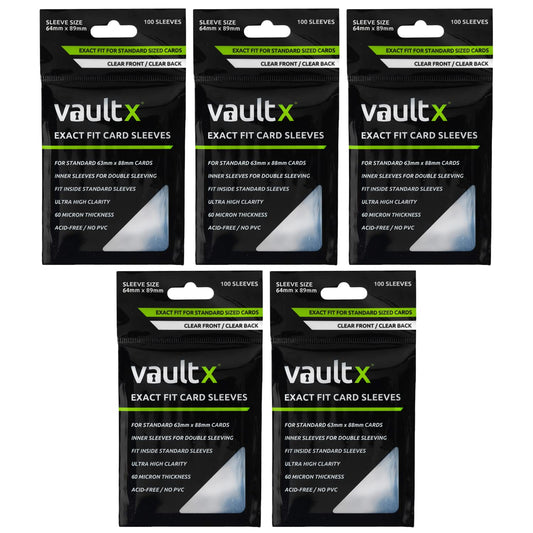 Vault X Perfect Fit card sleeves, soft, highly transparent, inner sleeves with perfect fit, for trading card games, sports cards, TCG (500 pack)