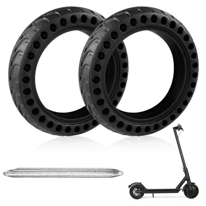 Lectorias 2 Pack Scooter Tires 8.5 Inch, Electric Scooter Durable Anti-Slip Tire Black, Thickened Tire with Metal Spudger, Scooter Front Rear Tire Replacement Wheels Rubber Tires for M365