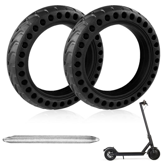 Lectorias 2 Pack Scooter Tires 8.5 Inch, Electric Scooter Durable Anti-Slip Tire Black, Thickened Tire with Metal Spudger, Scooter Front Rear Tire Replacement Wheels Rubber Tires for M365