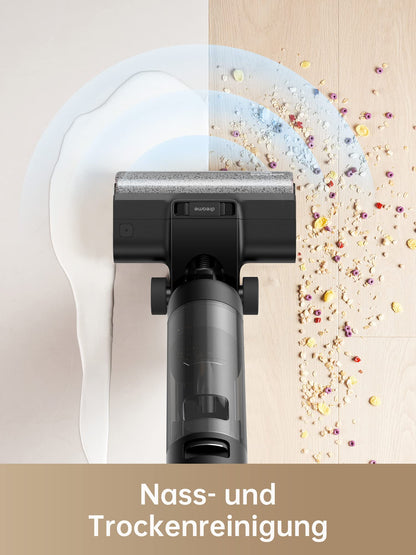 Dreame H12 Pro cordless wet and dry vacuum cleaner with edge cleaning brush, self-cleaning function, dirt detection, LED display, runtime up to 35min, 900mL water tank for hard floors, pet hair, HHR25A, Black.