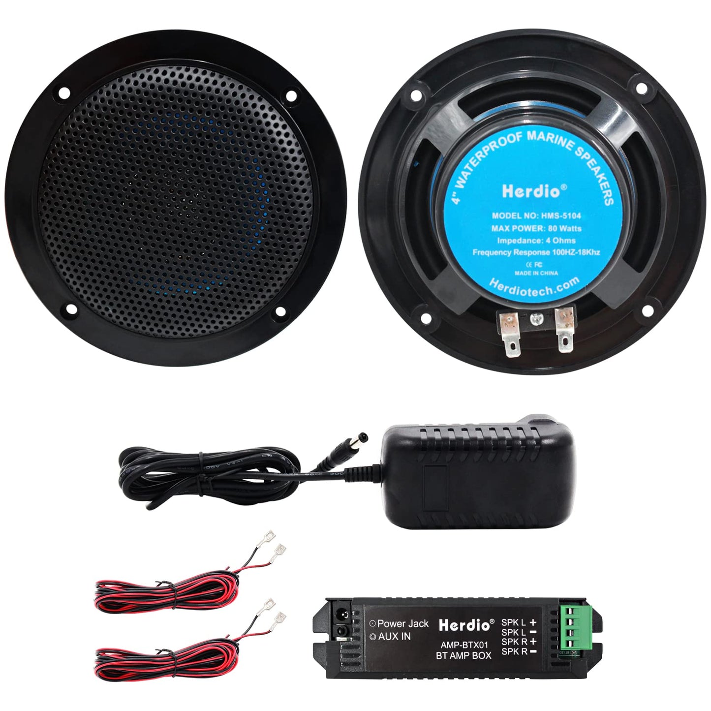 Herdio 4 inch ceiling speakers, waterproof recessed speakers, flush mount sound, compatible with Bluetooth.