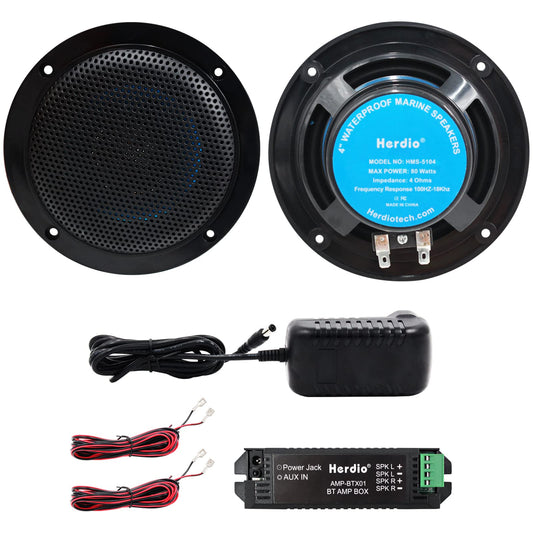 Herdio 4 inch ceiling speakers, waterproof recessed speakers, flush mount sound, compatible with Bluetooth.