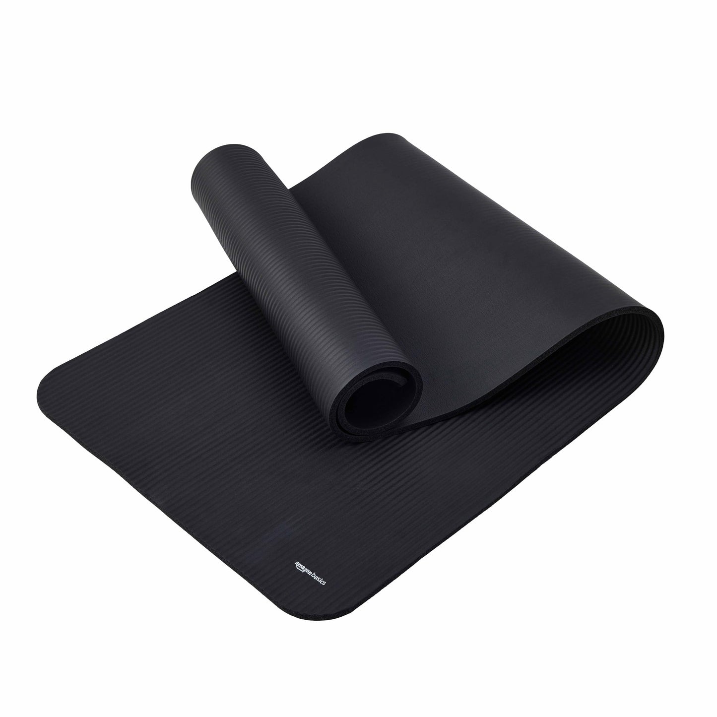 Amazon Basics Yoga Mat, non-slip, extra thick, Pilates-Gymnastics mat, 183 x 61 x 1 cm, Black.
