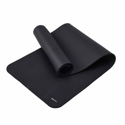 Amazon Basics Yoga Mat, non-slip, extra thick, Pilates-Gymnastics mat, 183 x 61 x 1 cm, Black.