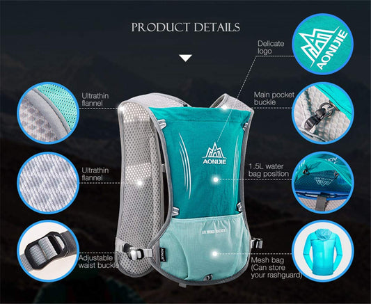Win. Deeper 5L ultralight hydration pack trail backpack vest, hydration pack cycling backpack for running, camping, hiking, marathoners.