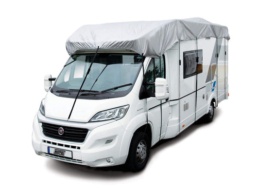 Maypole caravan roof cover suitable for 750 cm to 800 cm length. Made of polyester with a universal fit.