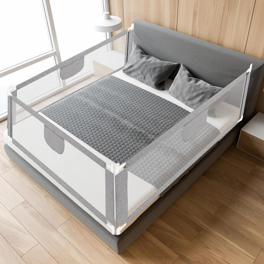A 180 * 80 cm bed rail guard bed safety rail crib rail for children baby bed rail adjustable height foldable suitable for children's beds, parent beds anti-fall for baby children - Gray