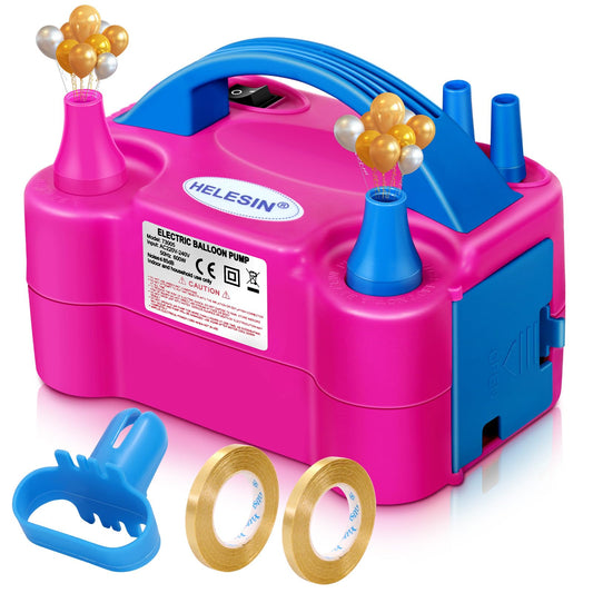 HELESIN Electric Balloon Pump, 600W Portable Balloon Inflator with 2 Inflation Modes, Balloon Blower for Birthday, Party, Christmas Decorations.