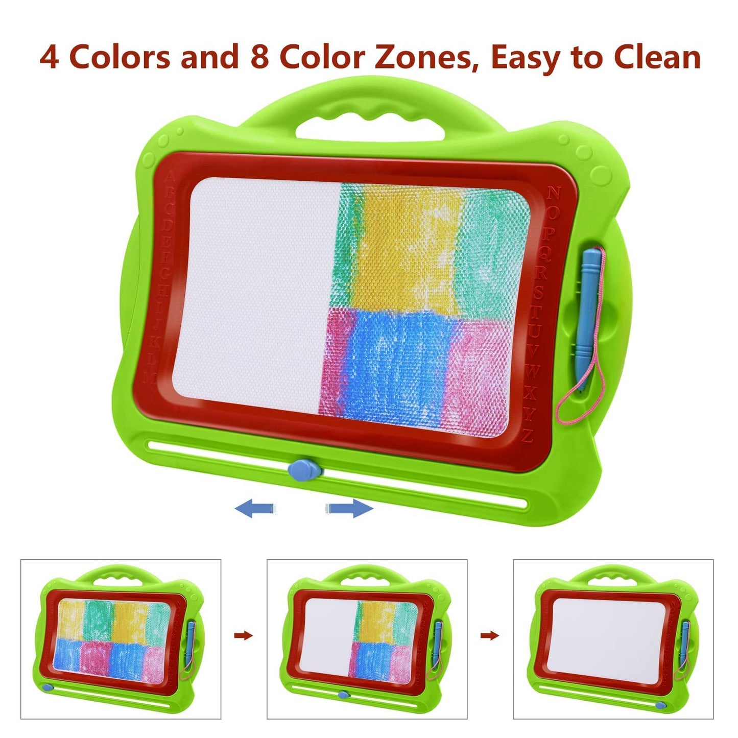 Magic chalkboard for kids, large, magnetic, creative toy for girls and boys, 3 years, graffiti, magnetic, multicolor, wipeable, learning gift for toddlers.