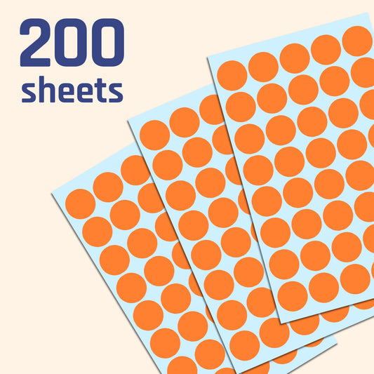 8000 pieces, 20mm adhesive dots stickers labels marking points self-adhesive - Orange