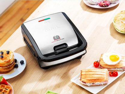 Tefal Snack Collection Plate Pancake Tray Number 10, compatible with Tefal SW85XX Snack Collection, convenient storage box, includes recipe book, dishwasher safe, black, XA8010.