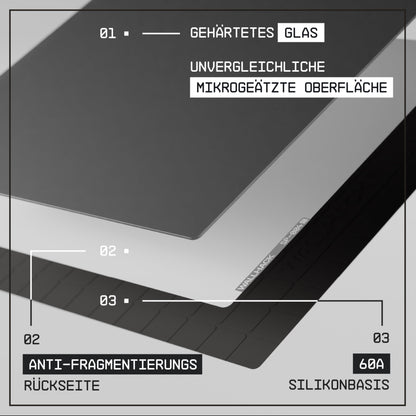 Wallhack SP-004 Glass Gaming Mousepad Professional Esport with special surface for maximum speed and control, large glass pad complete with silicone base - White, XL 49 cm x 43 cm