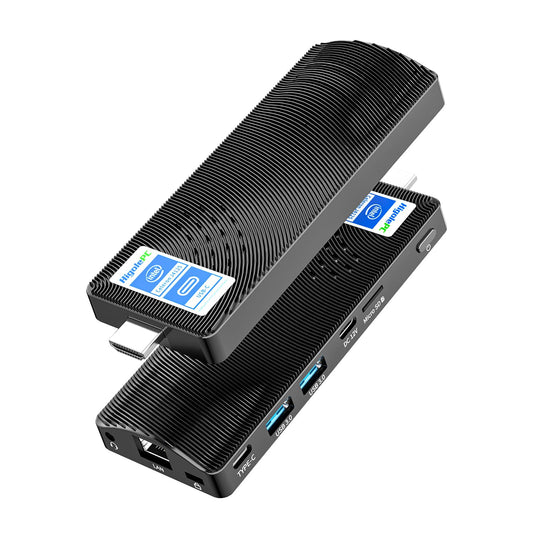 HEIGAOLAPC PC Stick Win 11 Pro, Celeron J4125 8GB DDR4 RAM 128GB eMMC Fanless Mini Computer, Dual WiFi 5.0/BT5.2/4K 60Hz/USB PD3.0 Business Office Industrial IOT Media Home Micro PC