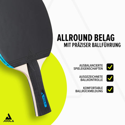 JOOLA Table Tennis Set, includes 4 paddles, balls, and carry bag (NEON)