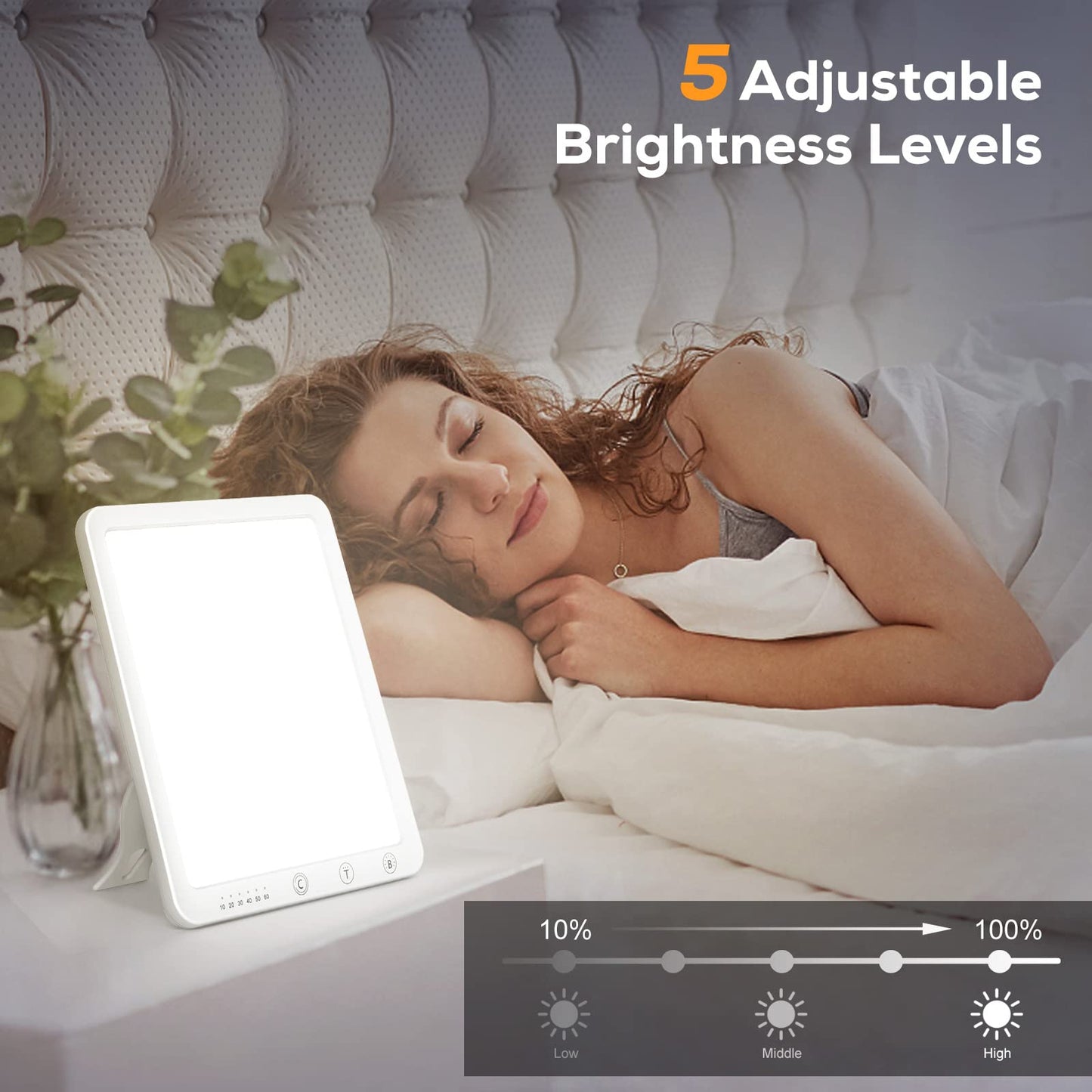 Daylight lamp, Daylight lamp 10000 Lux Daylight, LED sunlight Daylight lamp with stepless dimmer, UV-free full spectrum lamp, Sunlight lamp