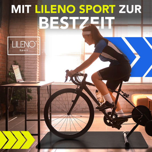 LILENO SPORTS Floor Protection Mat (90x200 cm) - extra durable treadmill mat 8 mm thickness - fitness underlay mat for elliptical trainers, roller trainers, and other fitness equipment - also suitable for yoga