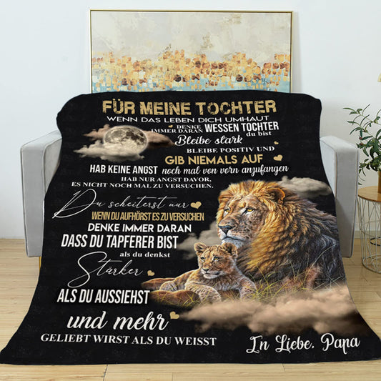 Tospass Personalized Blanket To My Daughter from Dad Flannel Throw Blanket Positive Encouragement Message Blanket TV Blankets Soft Fleece Blanket Sofa Travel 150x200 cm