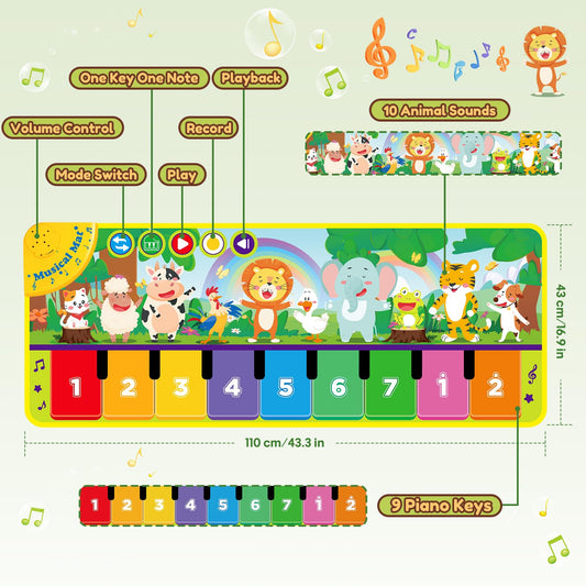 WEARXI Baby Toy for 1 Year Old Music Mat, Toys for 1 Year Old, Gift for 1 Year Old Boy Girl, Party Favor Birthday Gifts for Kids, Advent Calendar Fillers for Children.