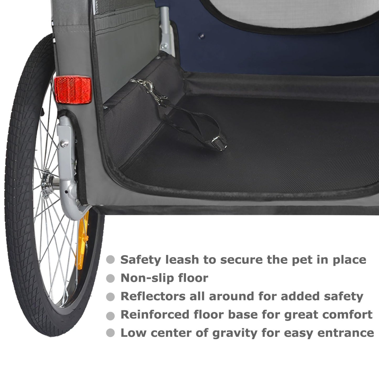DOGGYHUT® MEDIUM Bicycle Dog Trailer for dogs up to 23 kg Foldable bike trailer (BLUE)