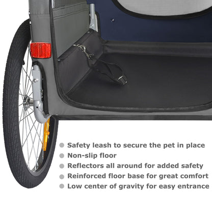 DOGGYHUT® MEDIUM Bicycle Dog Trailer for dogs up to 23 kg Foldable bike trailer (BLUE)