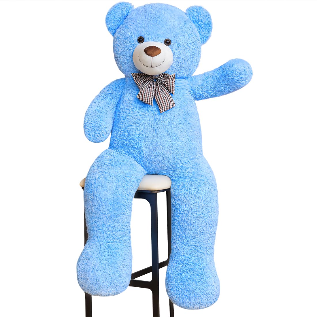 SNOWOLF Giant XXXL Teddy Bear 145cm Giant Soft Toy Large Stuffed Animal Plush Toy Plush Bear Cuddly Bear Teddy Bear Gift (1.4m, Blue)
