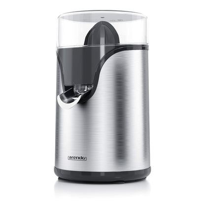 Arendo - Electric stainless steel lemon squeezer - Juicer, orange squeezer, lime squeezer - Start-stop automatic function - large and small juicing cones - strainer insert - BPA free